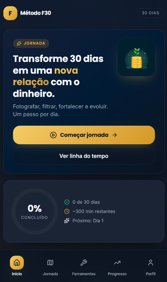 Aplicativo Método F30 no celular